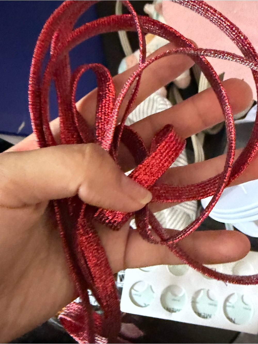 Red Metallic Ribbon for sneakers LACES